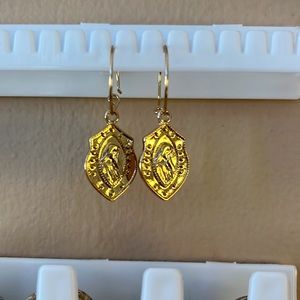 Virgin Mary Gold Earrings